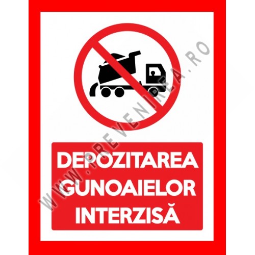 Placuta depozitarea gunoaielor interzisa pentru terenuri private