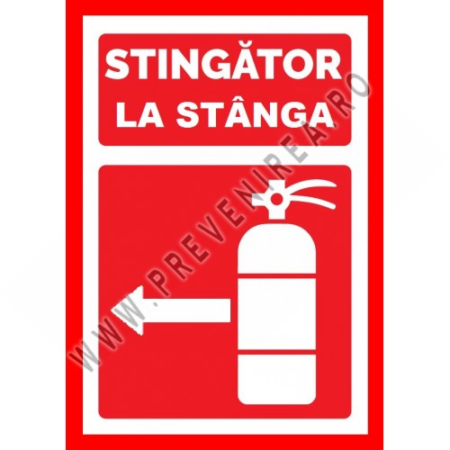 Placuta pentru stingator la stanga