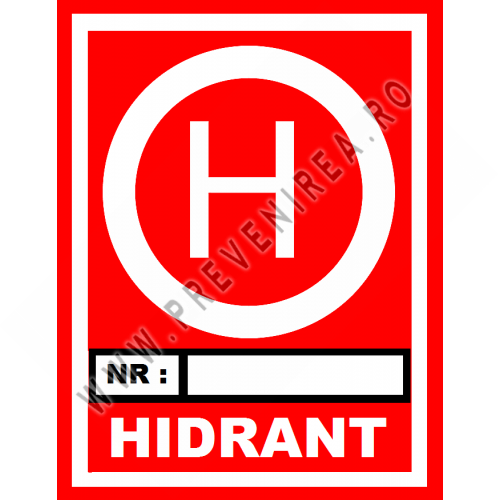 Placuta pentru hidranti cu numar personalizat