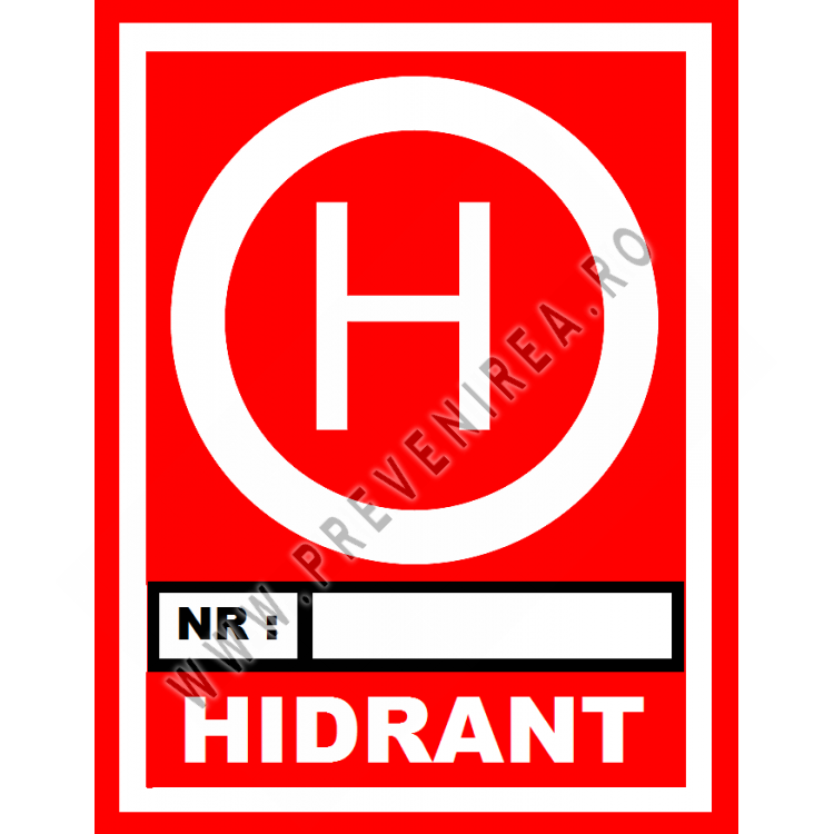 Placuta pentru hidranti cu numar personalizat Placuta pentru hidranti cu numar personalizat