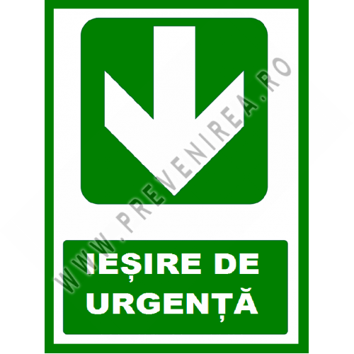 Placuta pentru iesire de urgenta cu sageata in jos Placuta pentru iesire de urgenta cu sageata in jos