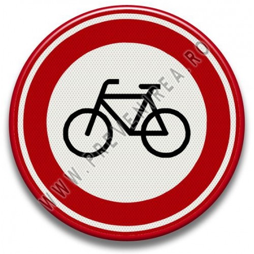 Placuta reflectorizanta accesul interzis bicicletelor Placuta reflectorizanta accesul interzis bicicletelor