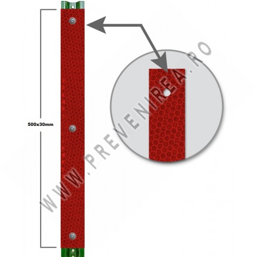 Placuta cu folie reflectorizant rosu