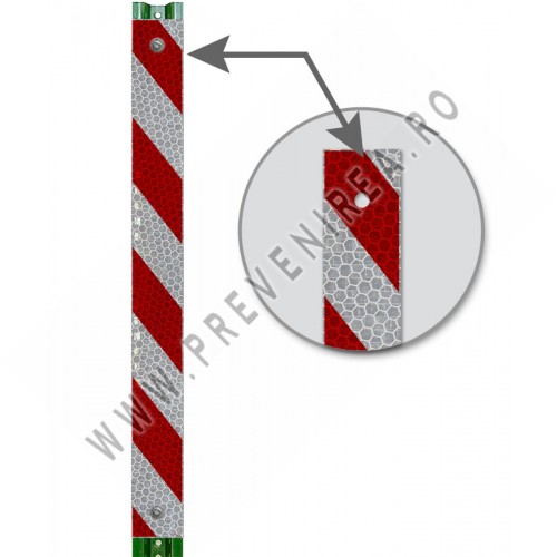Placuta cu folie reflectorizant rosu cu alb