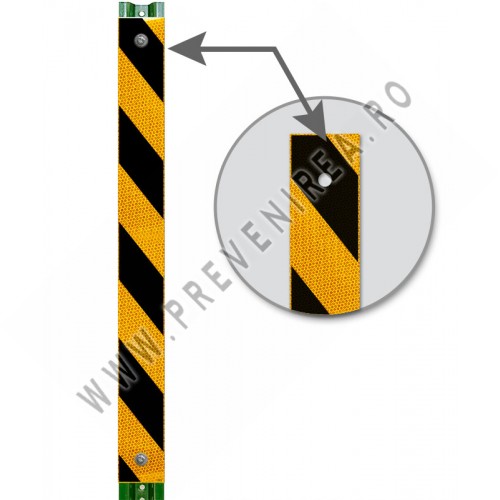Placuta cu folie reflectorizant galben cu negru
