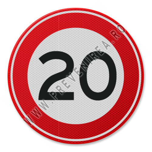 Placuta reflectorizanta cu viteza maxima de 20 km la ora Placuta reflectorizanta cu viteza maxima de 20 km la ora