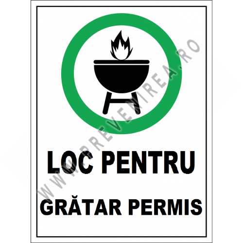 Placuta pentru loc pentru gratar permis Placuta pentru loc pentru gratar permis