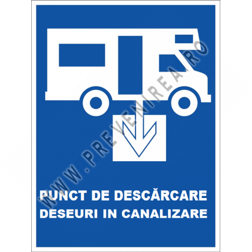 Placuta pentru rulote punct de  descarcare deseuri in canalizare Placuta pentru rulote punct de  descarcare deseuri in canalizare