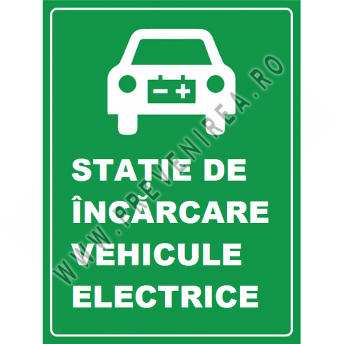 Placuta reflectorizanta pentru statie de incarcare vehicule electrice