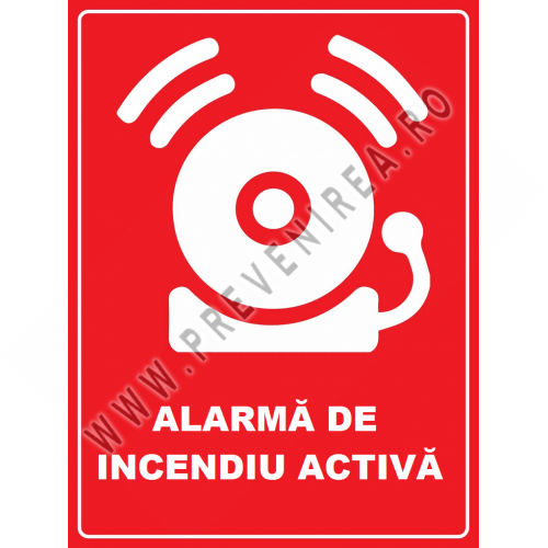 Placuta pentru alarma de incendiu activa
