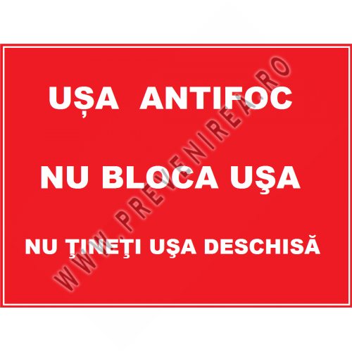 Placuta pentru usa antifoc