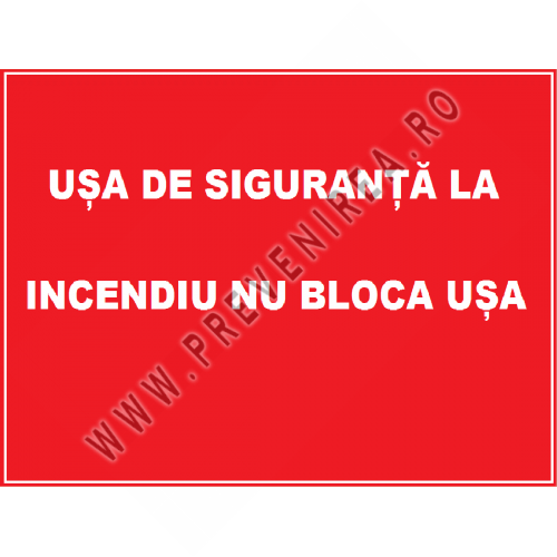 Placuta pentru usa de siguranta la incendiu nu bloca usa
