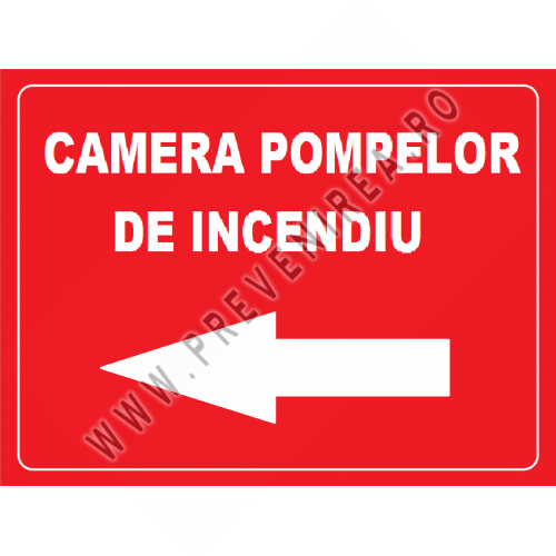 Placuta pentru camera pompelor de incendiu spre stanga
