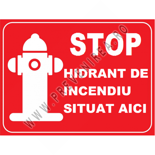 Placuta stop hidrant de incendiu situat aici