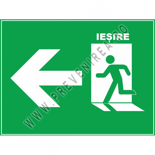 Placuta pentru iesire de siguranta cu directia la stanga