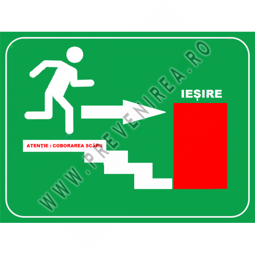 Placuta de  iesire coborare pe scari in jos stanga