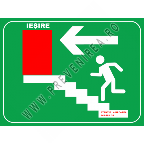 Placuta de iesire coborare pe scari urcarea prin stanga