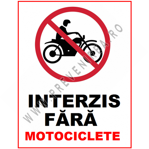 Placuta fara motociclete