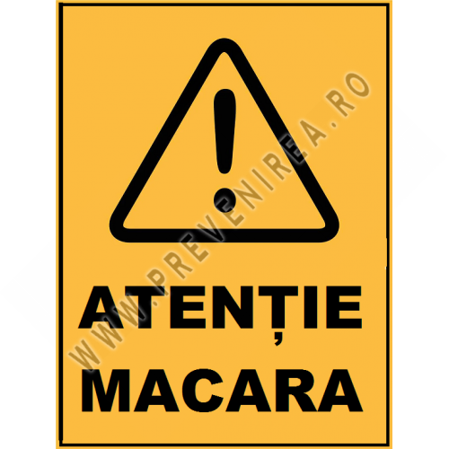 Placuta atentie macara Placuta atentie macara