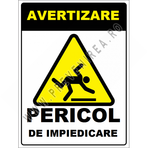 Placuta pentru pericol de impiedicare Placuta pentru pericol de impiedicare