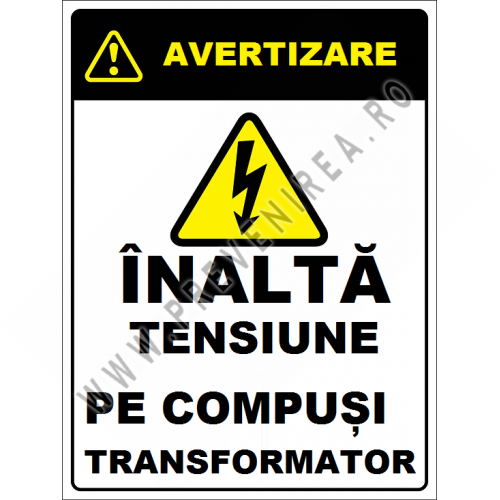 Placuta inalta tensiune pe compusi transformator