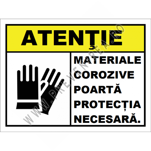 Placuta pentru materiale corozive poarta protectia necesara Placuta pentru materiale corozive poarta protectia necesara