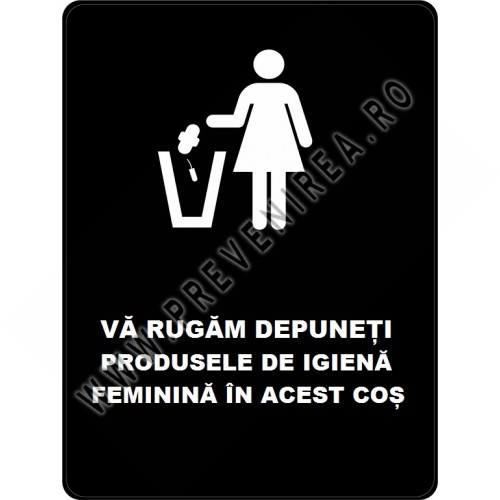 Placuta va rugam dispuneti produsele de igiena feminine in cos
