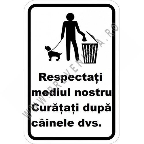 Placuta respectati mediul curata dupa caine
