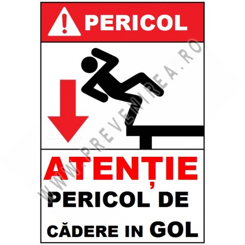 Placuta pericol de cadere in gol