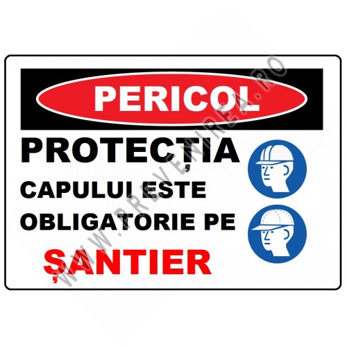 Placuta protectia capului este obligatorie pe santier