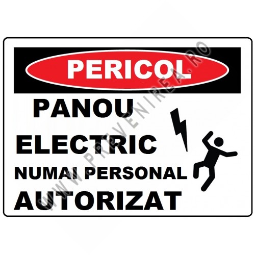 Placuta pentru panou electric numai personal autorizat