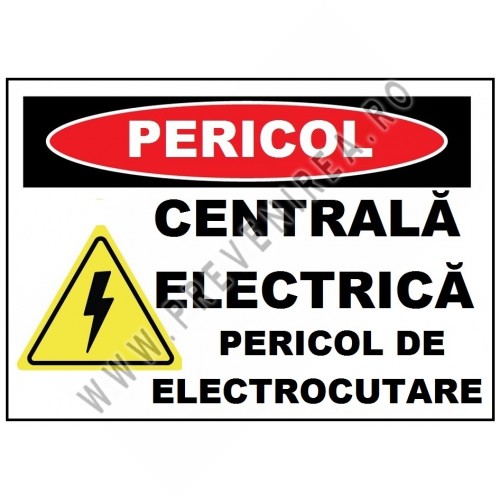 Placuta pentru centrala electrica pericol de electrocutare