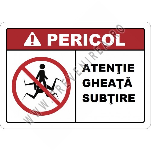 Placuta atentie gheata subtire