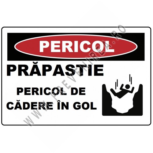 Placuta prapastie pericol de cadere in gol