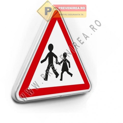 Indicator Rutier Atenție Copii – Semn de Circulație Reflectorizant pentru Siguranță
