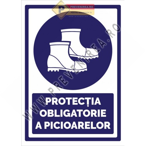 Indicator Protecția picioarelor obligatorie” – semn de securitate industrială durabil