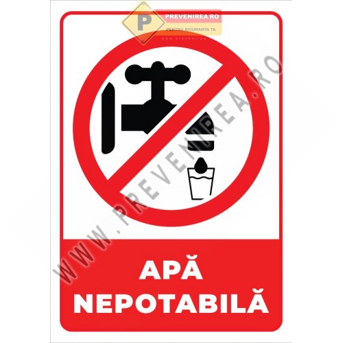 Indicator „Apă nepotabila” – semnalizare de siguranţă pentru avertizare clară şi vizibilă