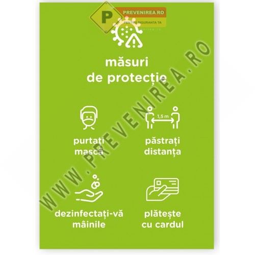 Panou informativ măsuri de protecție pentru clienți și angajați
