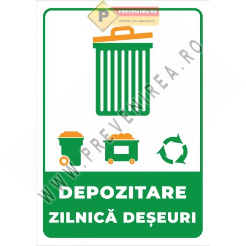 Indicator Depozitare Zilnică Deșeuri – Semnalizare Clară pentru Gestionarea Corectă a Gunoiului