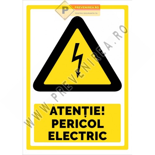 Semn siguranță electrică rezistent pentru interior și exterior