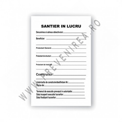 Panouri de identificare lucrare