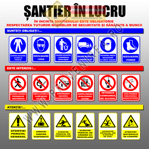 Panou pentru santier in lucru