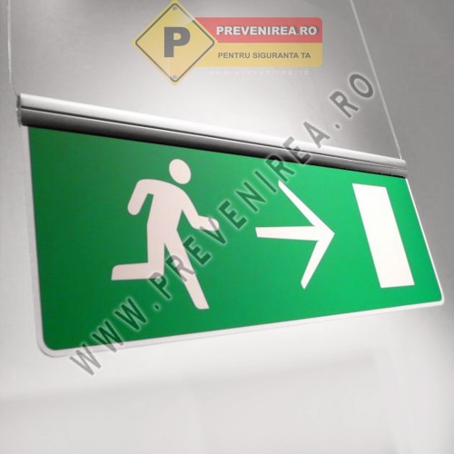 Panou Suspendat pentru Ieșire de Urgență cu Două Fețe și Prindere pentru Tavan Panou Suspendat pentru Ieșire de Urgență cu Două Fețe și Prindere pentru Tavan
