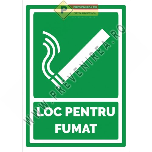Semn Loc de Fumat – Indicator Rezistent pentru Interior și Exterior