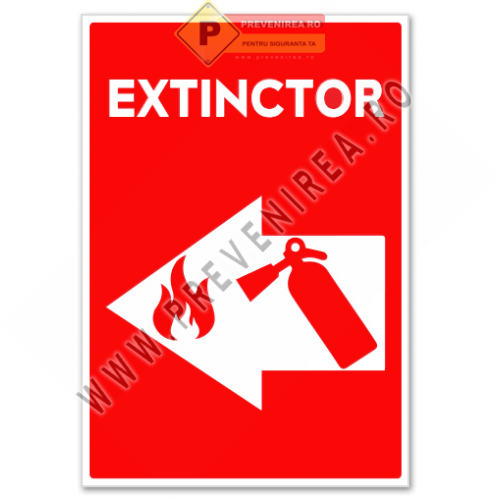 Indicatoare pentru extinctoare – Săgeată stânga | Semnalizare de siguranță clară și vizibilă