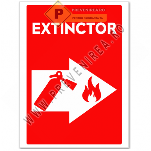 Indicator Securitate PSI Extinctor Dreapta – Semnalizare Standard pentru Incendiu
