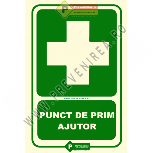 Indicator Prim Ajutor (First Aid) – Semnalizare Profesională pentru Interior/Exterior