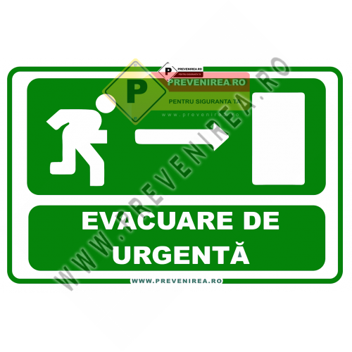 Semn Evacuare de Urgență Spre Dreapta – Indicator Profesional pentru Clădiri