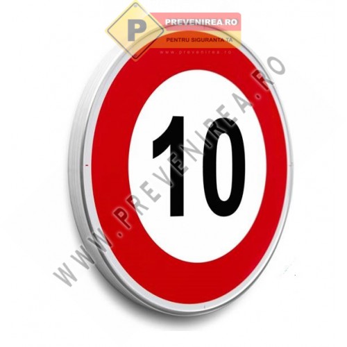 Indicator Viteză 10 km/h – Semn Rutier Rezistent pentru Exterior Indicator Viteză 10 km/h – Semn Rutier Rezistent pentru Exterior