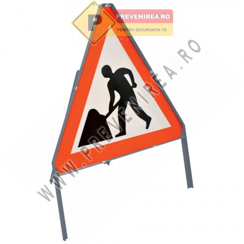 Indicator Rutier Pliabil cu Lucrări – Ideal pentru Șantiere și Intervenții pe Drumuri Indicator Rutier Pliabil cu Lucrări – Ideal pentru Șantiere și Intervenții pe Drumuri